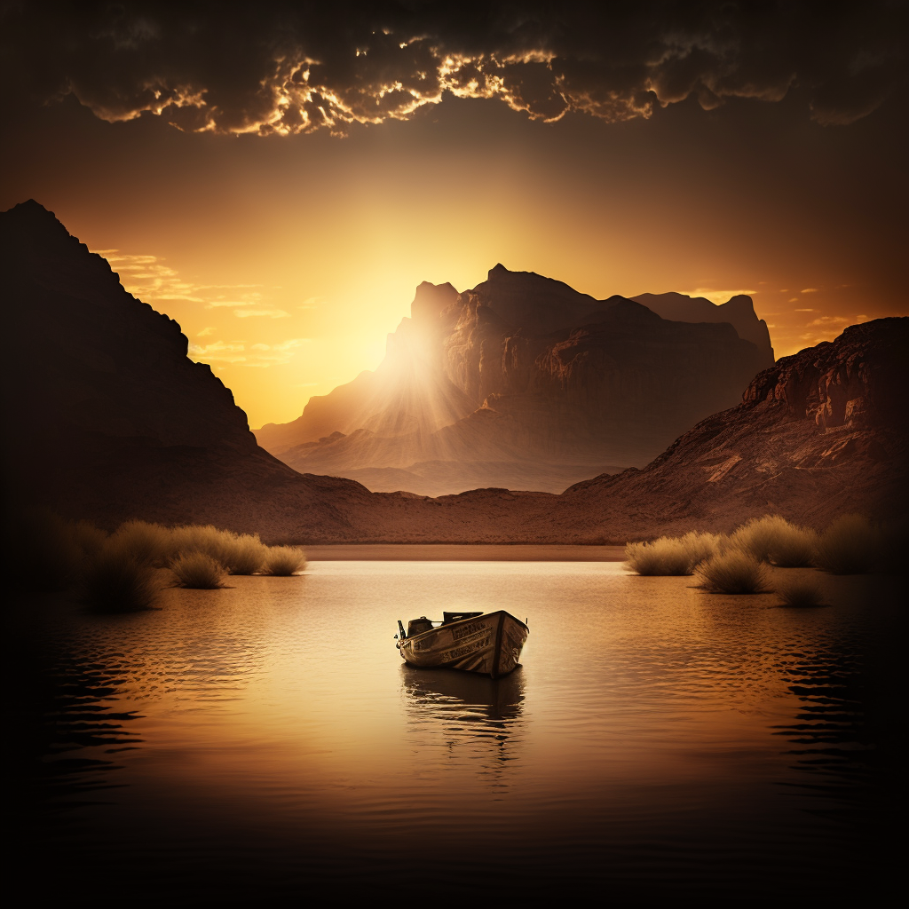 JCharafi_dumping_body_into_lake_from_boat_desert_mountains_in_b_85f25605-a0aa-4700-a31d-5d07630ee8df